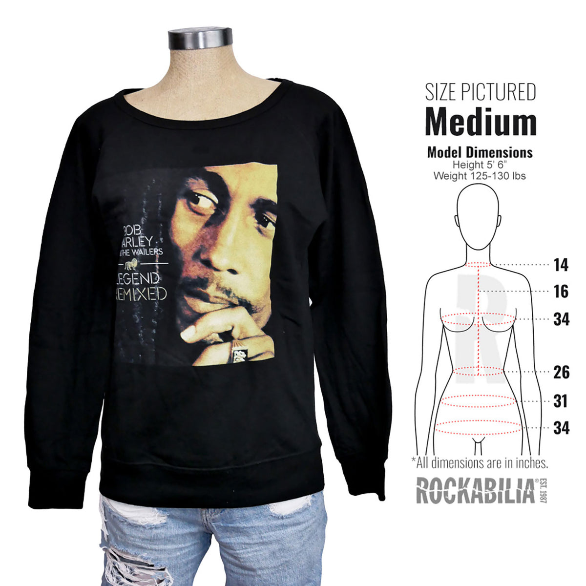 Bob Marley Legend Girls Jr Thermal Long Sleeve Alt 3