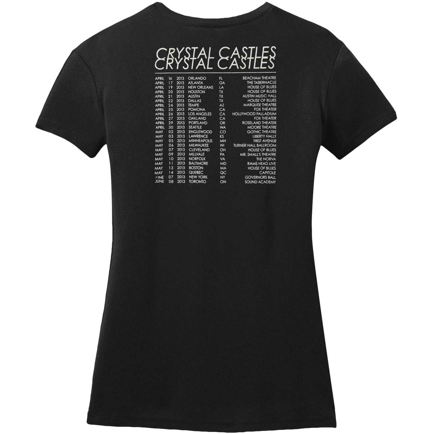 Crystal Castles Girl's 2013 Spring Tour Burka Junior Top Back