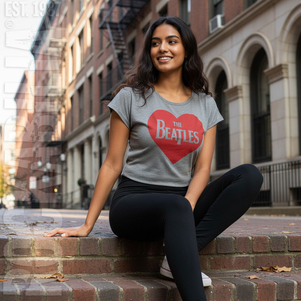 Beatles Heart Crop Junior Top Alt 2