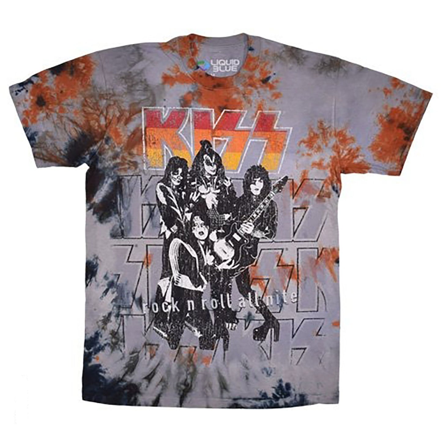 KISS Rock And Roll All Nite Tie Dye T-shirt Front