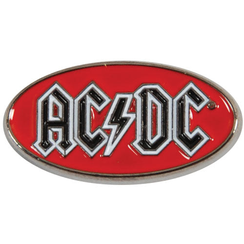 AC/DC Oval Logo Pewter Pin Badge Front