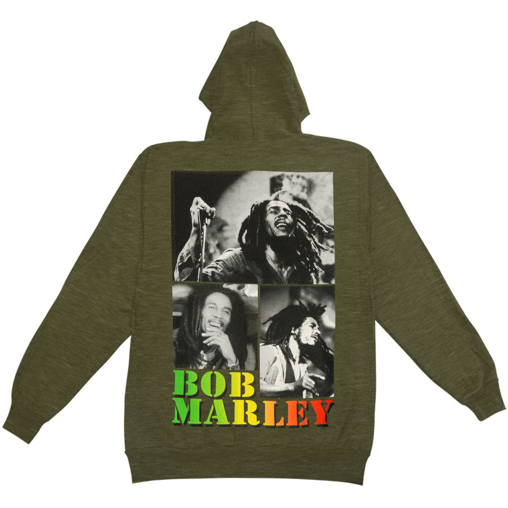 Bob Marley Collage Zippered Hooded Sweatshirt Back