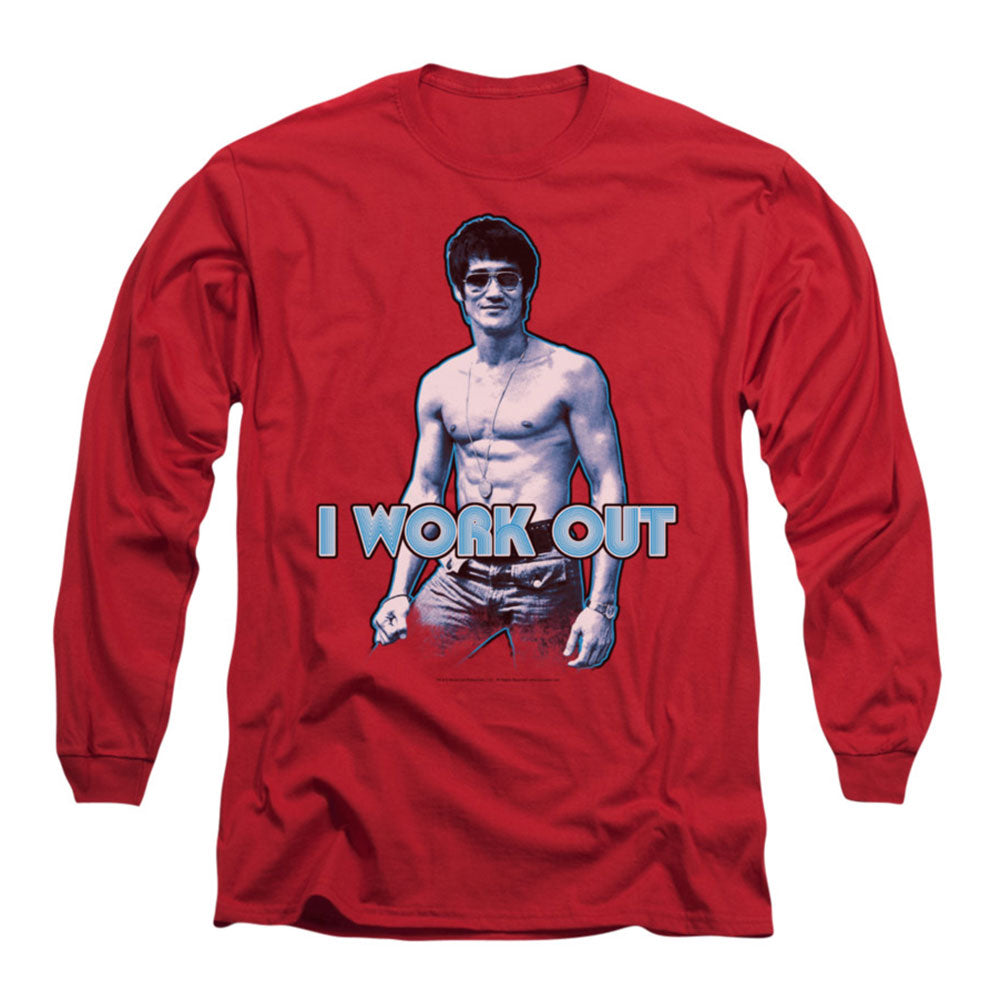 Bruce Lee Lee Works Out Long Sleeve Front
