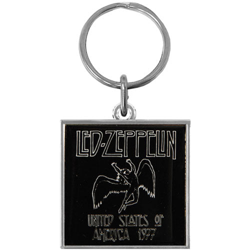 Led Zeppelin 1977 USA Tour Metal Key Chain Front
