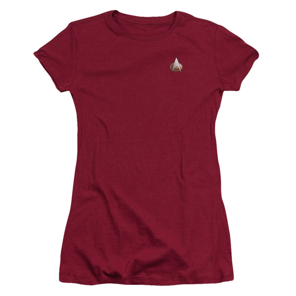 Star Trek Tng Command Emblem Cap Sleeve Junior Top Front