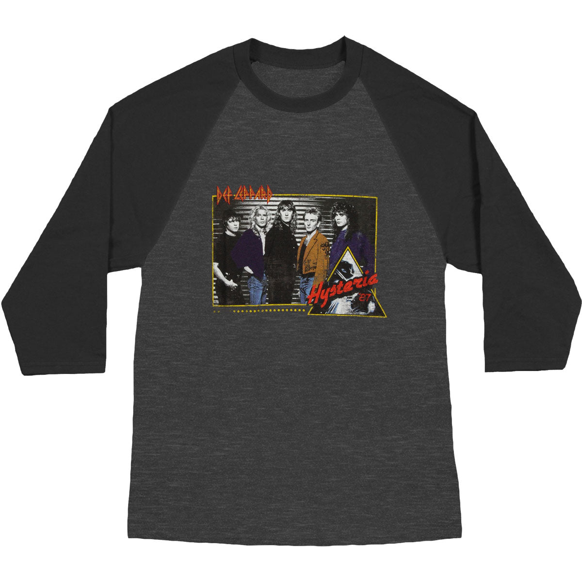 Def Leppard Hysteria 1987 Raglan Baseball Jersey Front