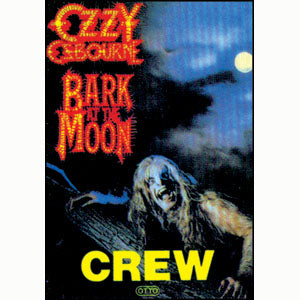 Ozzy Osbourne Bark At The Moon Crew Laminated Backstage Pass Front