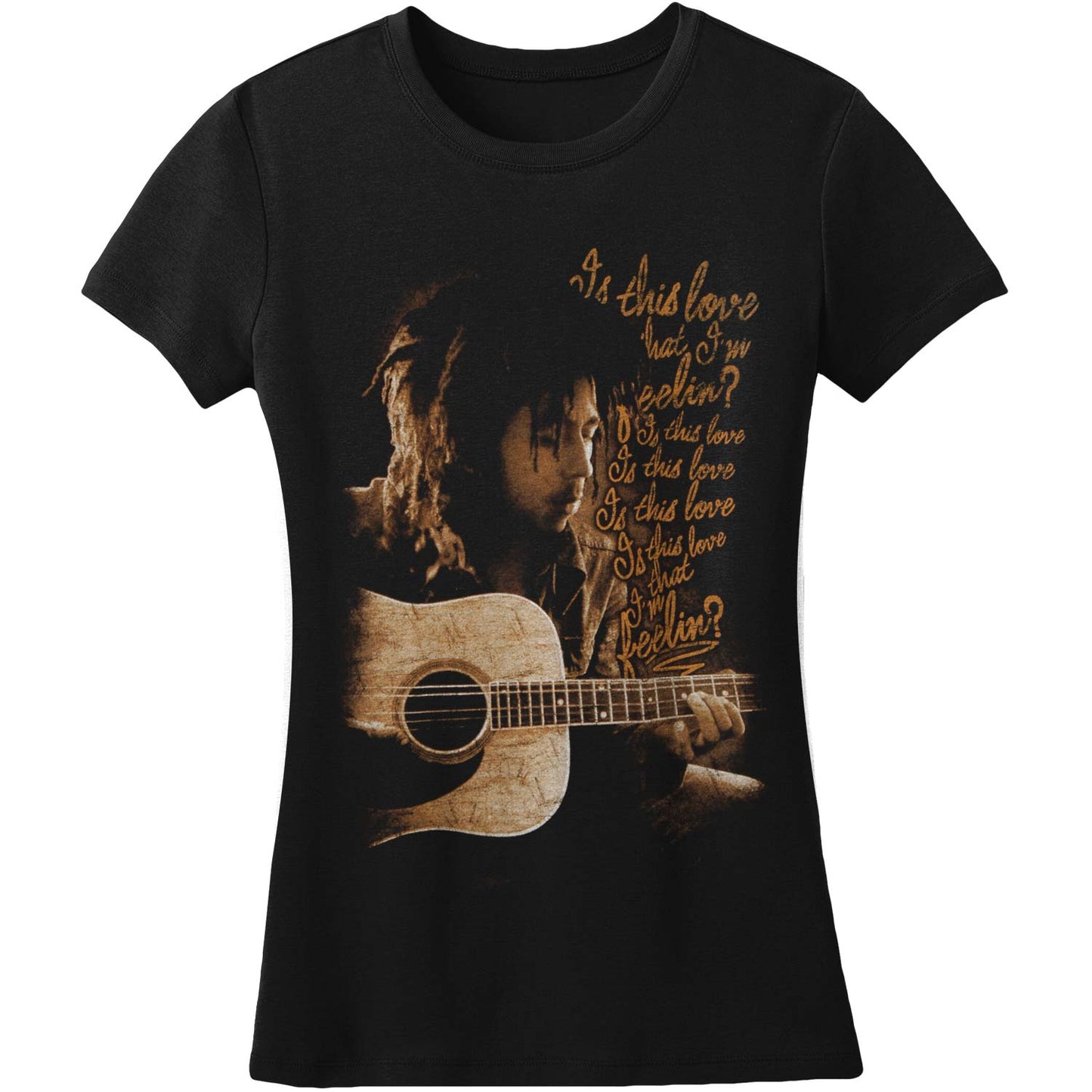 Bob Marley Love Lyrics Junior Top Front