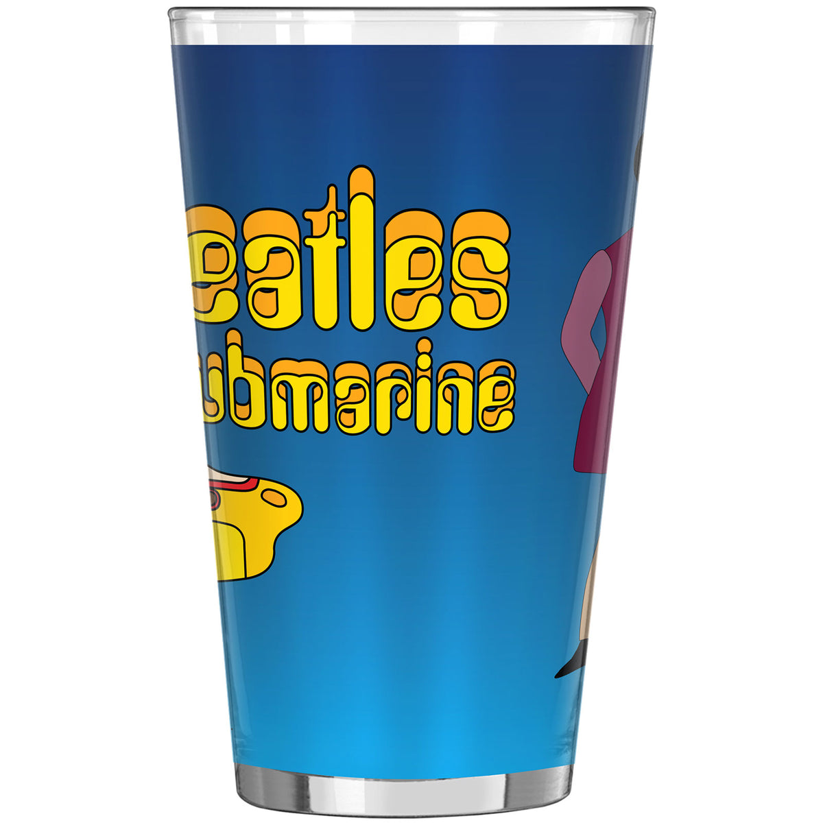 Beatles Yellow Submarine Pint Glass Back