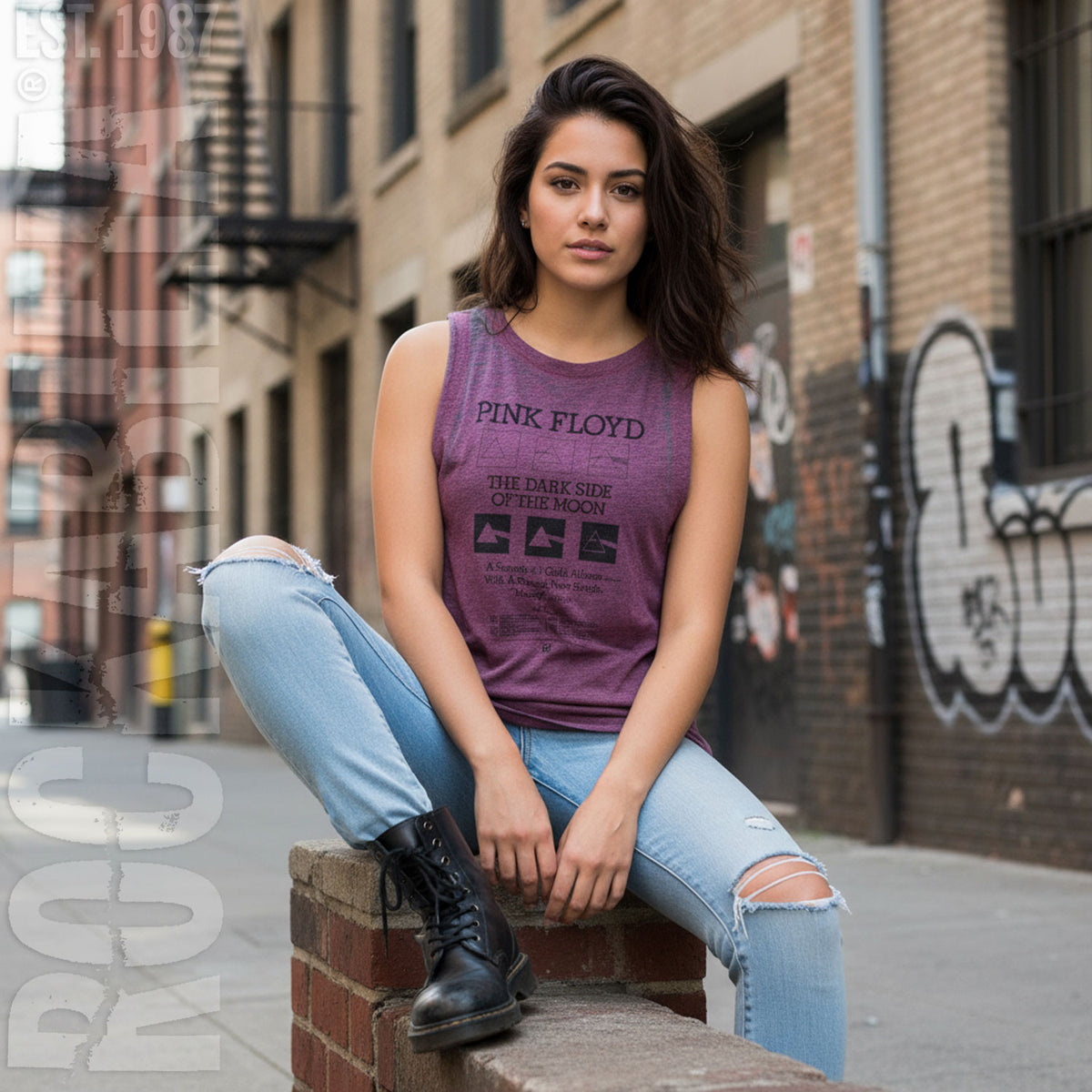 Pink Floyd Dark Side Poster Womens Tank Alt 2