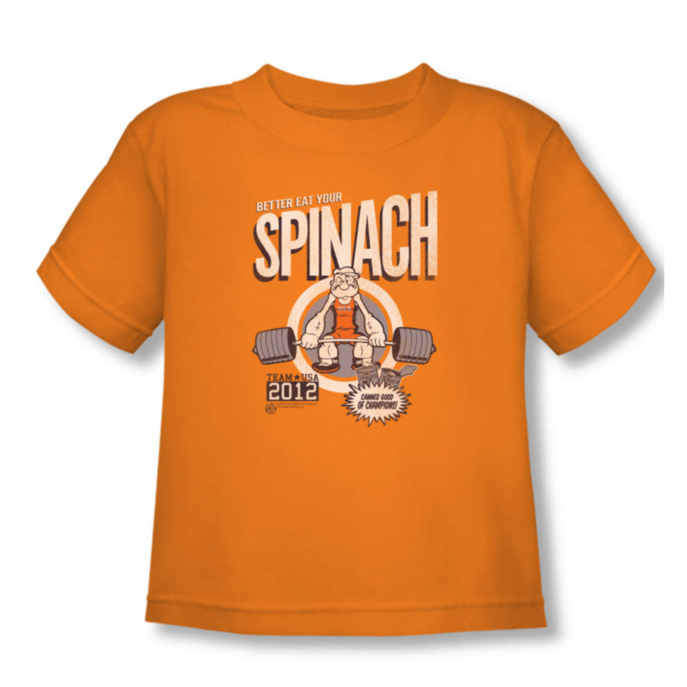 Popeye Eat Your Spinach Childrens T-shirt Front