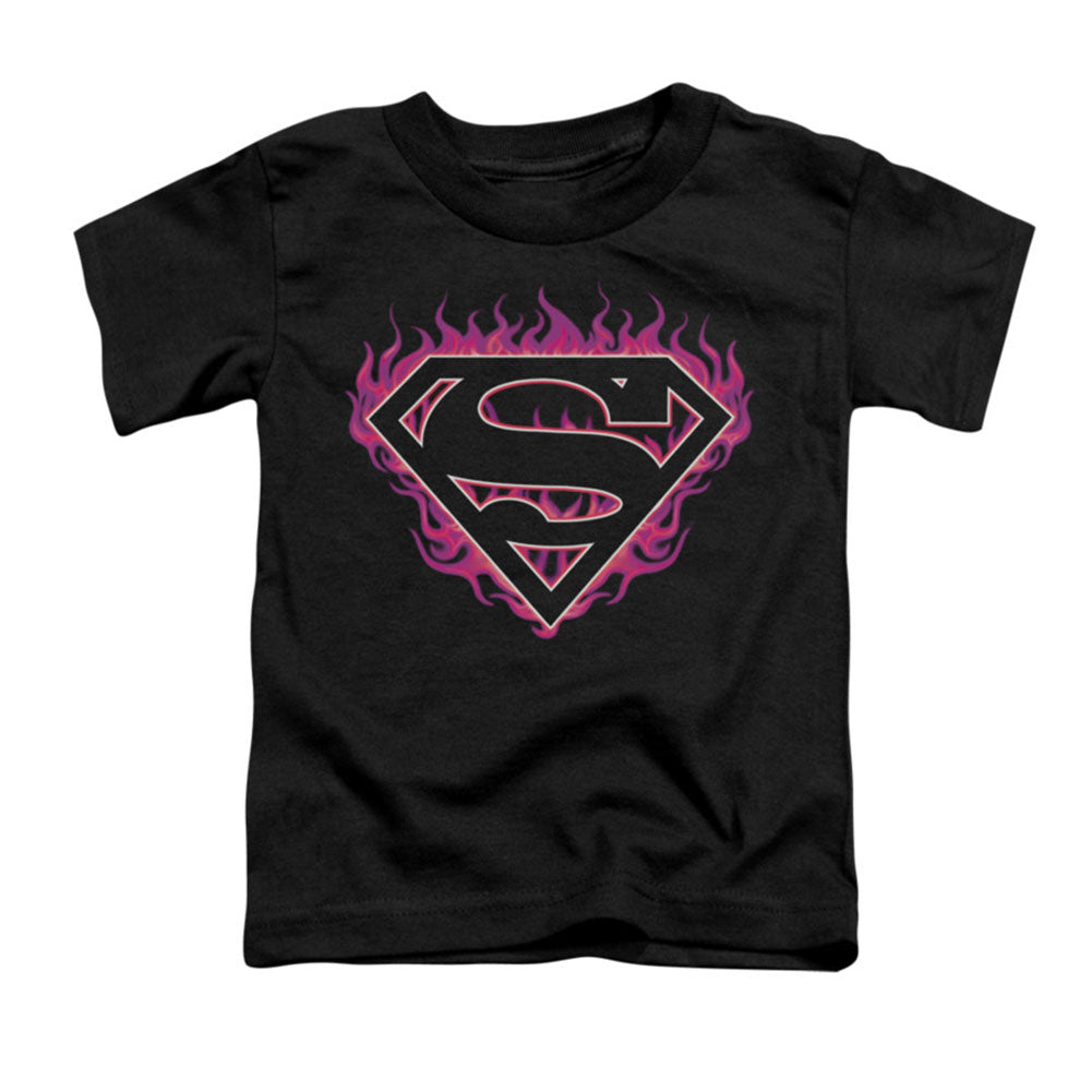Superman Fuchsia Flames Childrens T-shirt
