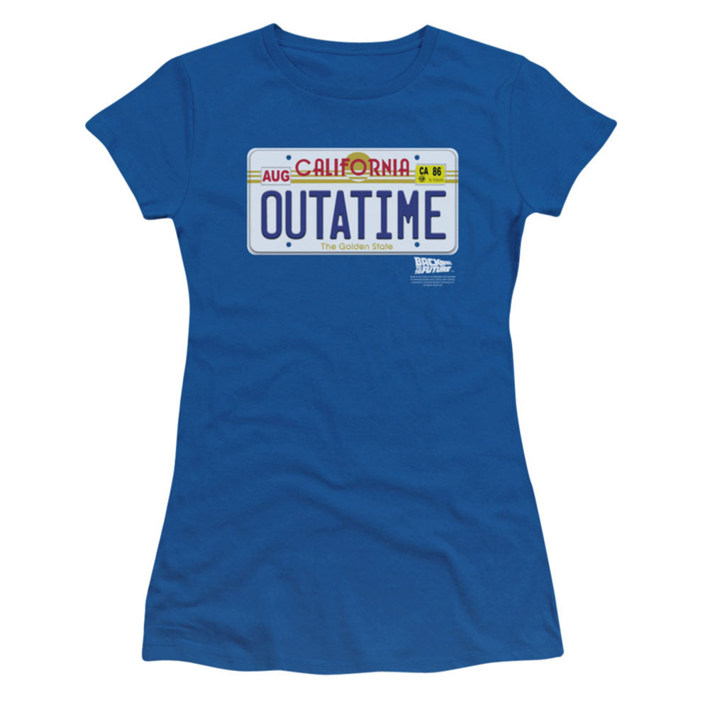 Back To The Future Outatime Plate Cap Sleeve Junior Top Front