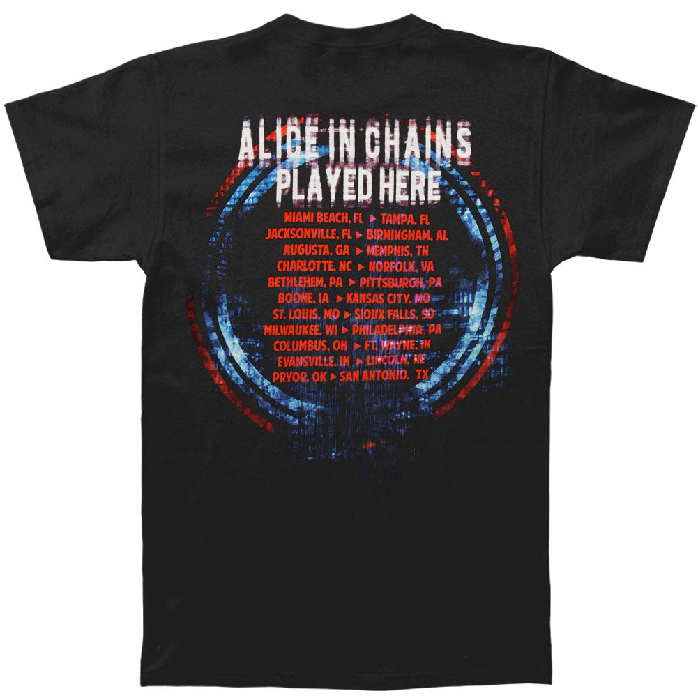 Alice In Chains Play Button Tour Tee (Miami - San Antonio) Slim Fit T-shirt Back