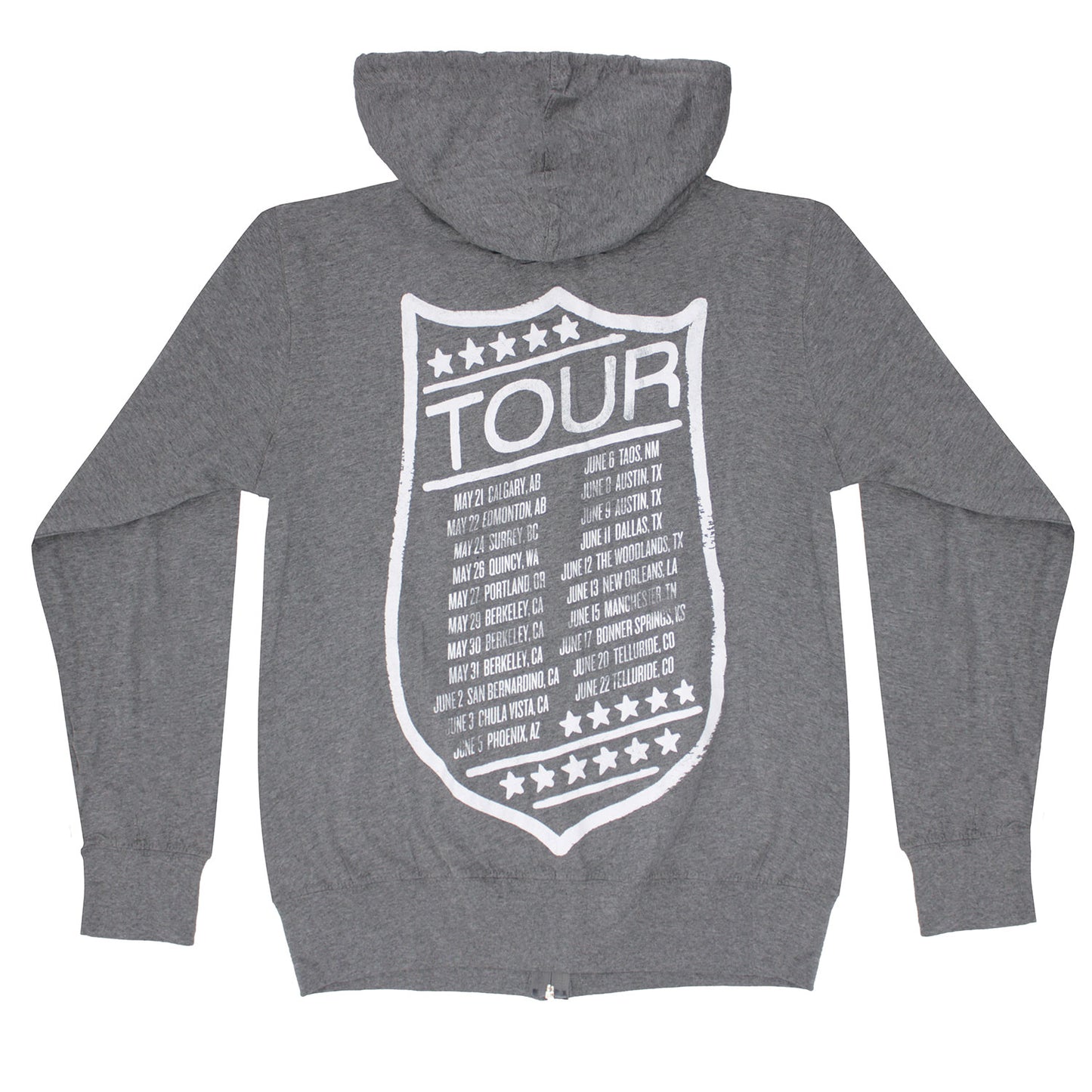Mumford & Sons Shield Tour Lightweight Pullover Hoodie Zippered Hooded Sweatshirt Back