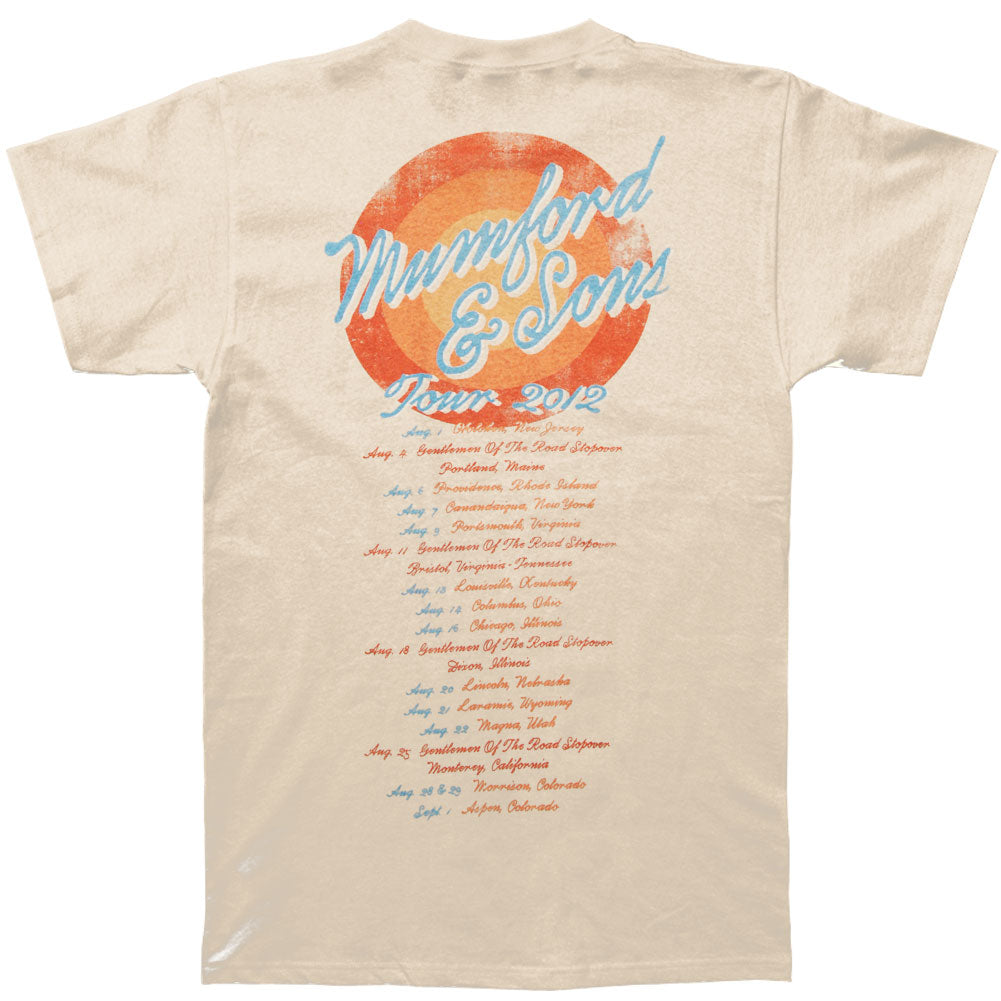 Mumford & Sons Original Sun Script 2012 Tour Super Soft Concert Slim Fit T-shirt Back