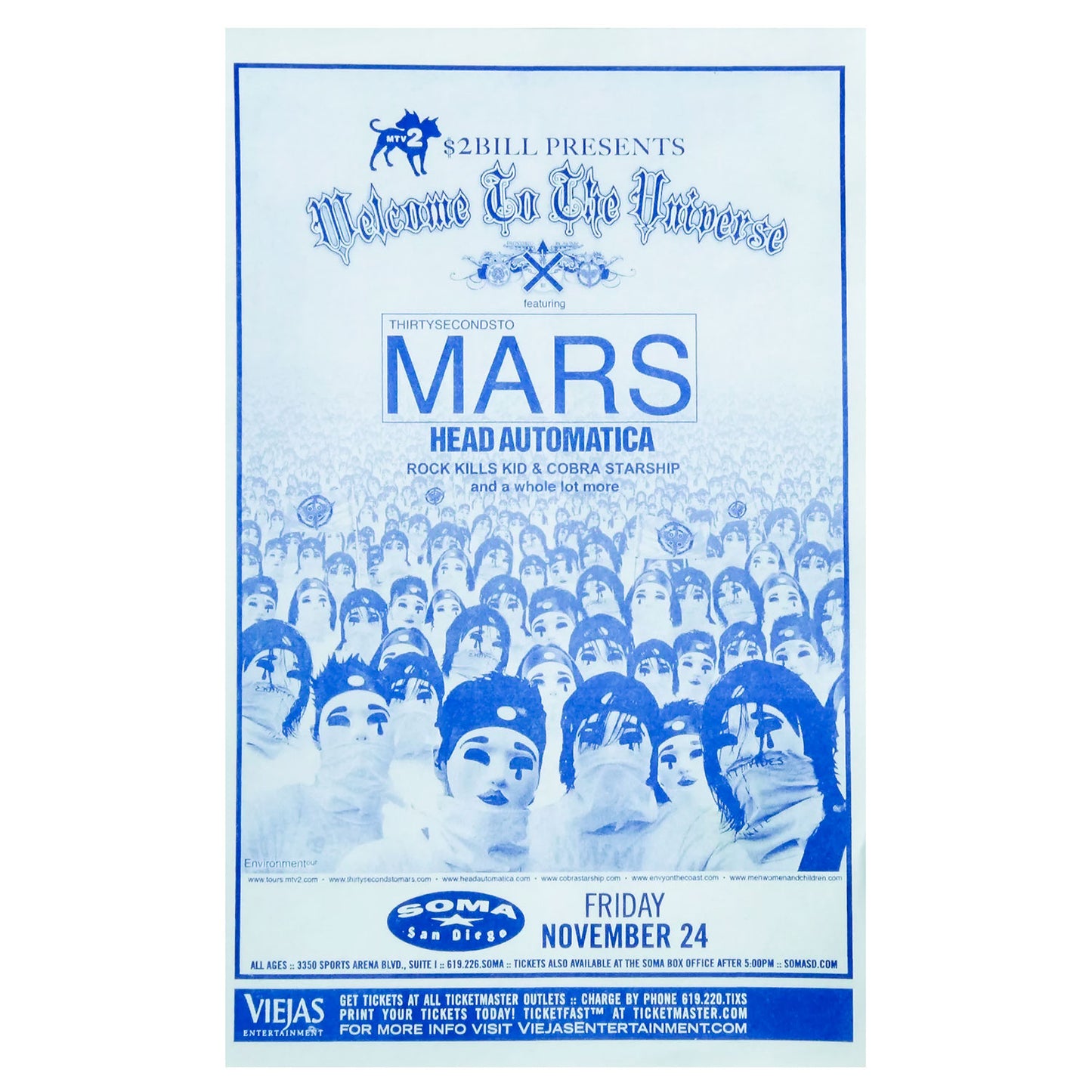 30 Seconds To Mars Mars Concert Promo Poster Front
