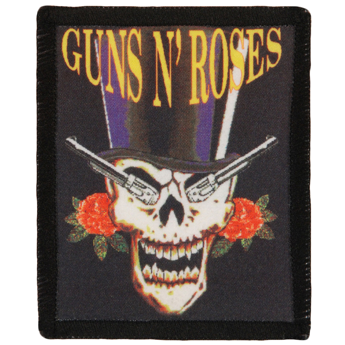 Guns N Roses Skull In Hat Screen Printed Patch Front