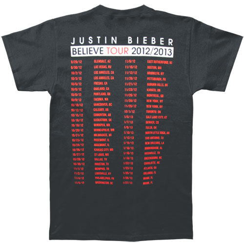 Justin Bieber Believe 2012/2013 Tour T-shirt Back
