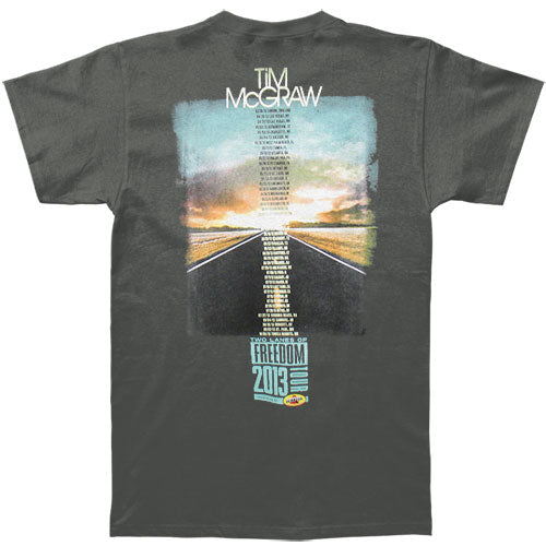 Tim Mcgraw Two Lanes Of Freedom 2013 Tour Slim Fit T-shirt Back