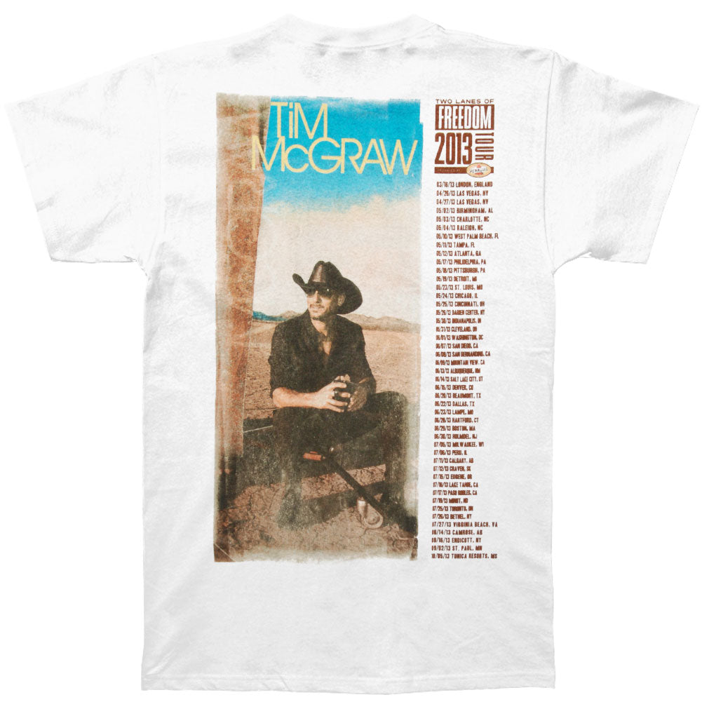 Tim Mcgraw Two Lanes Of Freedom 2013 Tour Slim Fit T-shirt Back