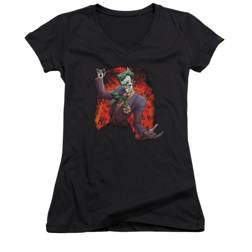 Batman Joker's Ave Cap Sleeve Junior Top Front