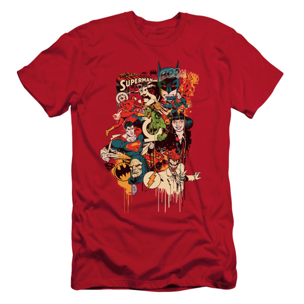DC Comics Dripping Characters Slim Fit T-shirt Front