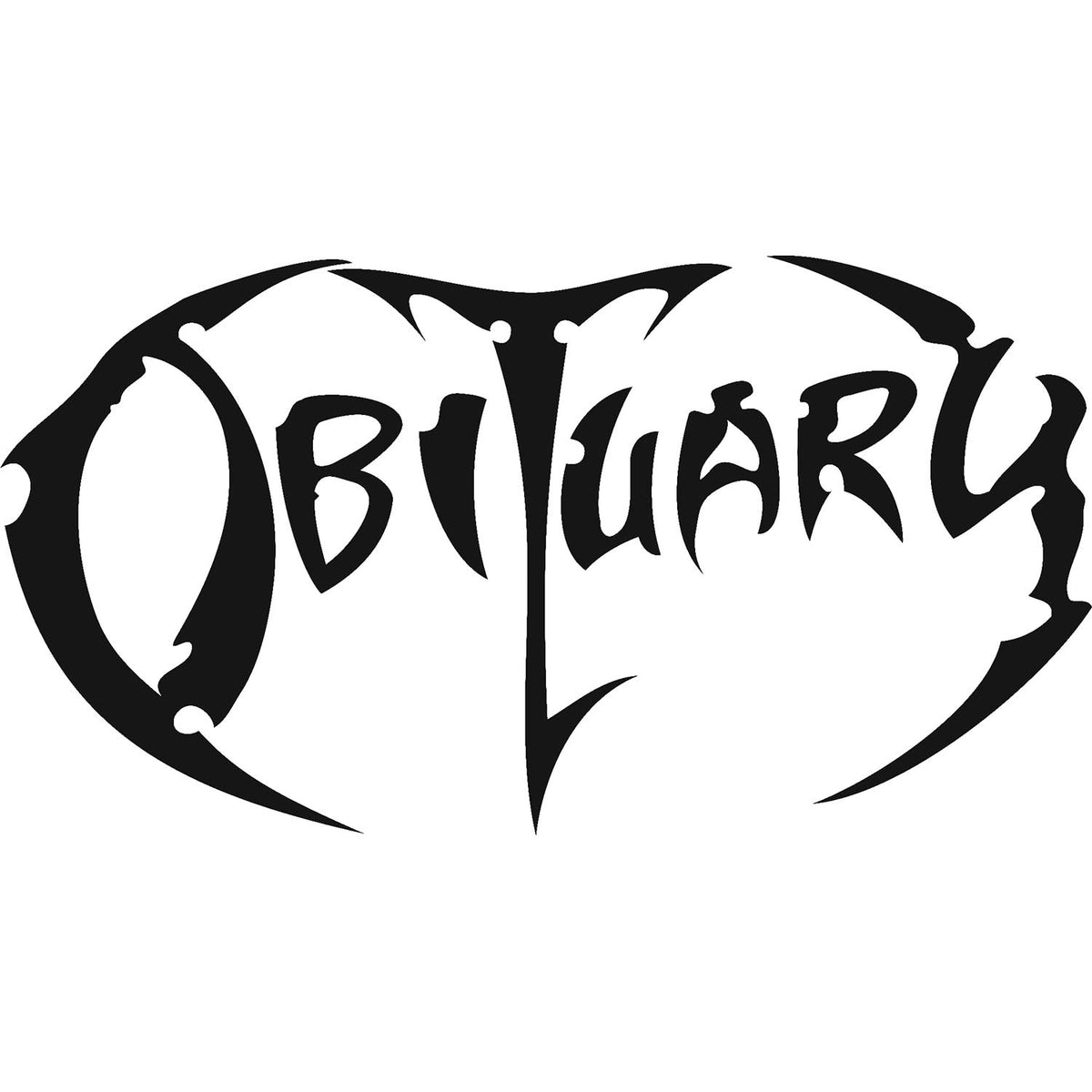 Obituary Oval Logo (Black) (8.75" x 5.5") Peel & Rub Sticker Front