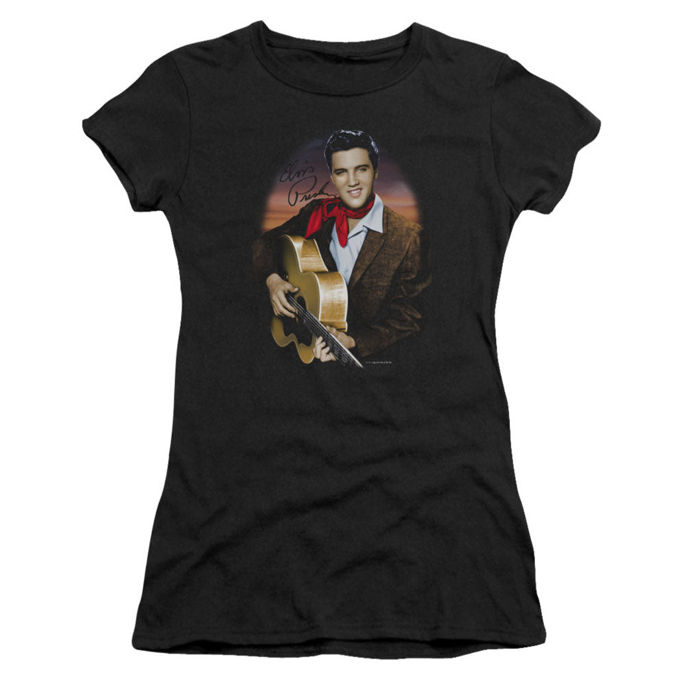 Elvis Presley Red Scarf #2 Cap Sleeve Junior Top Front