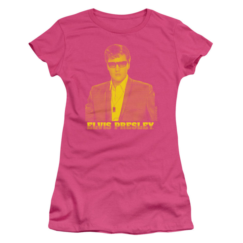 Elvis Presley Yellow Elvis Cap Sleeve Junior Top Front