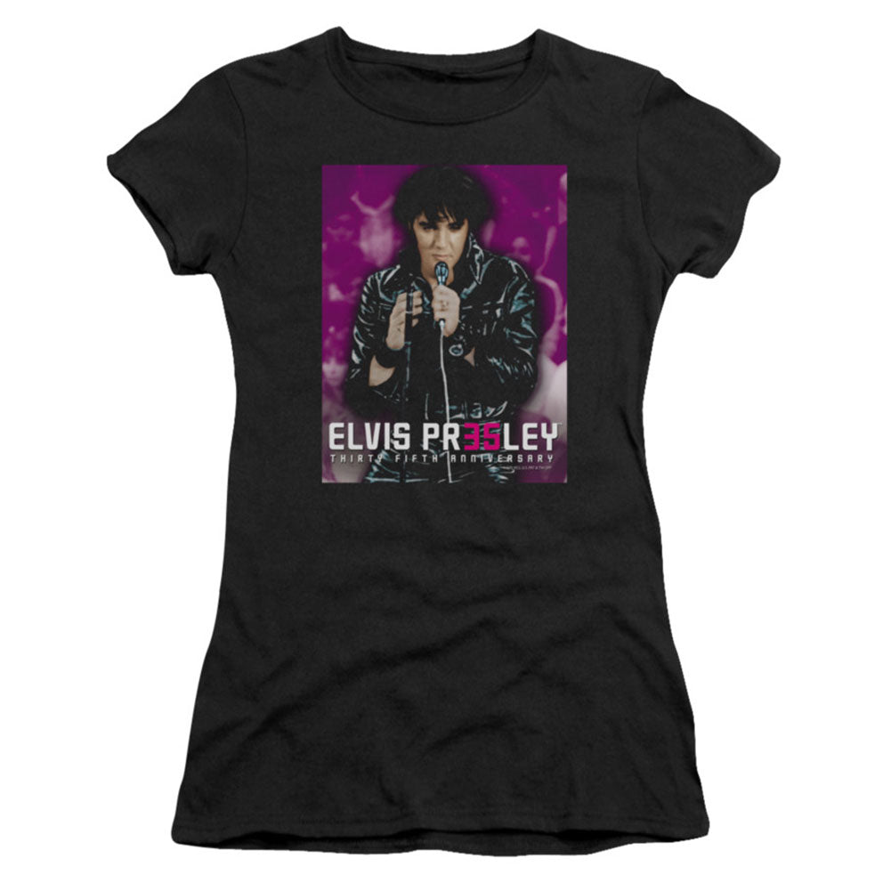 Elvis Presley 35 Leather Cap Sleeve Junior Top Front