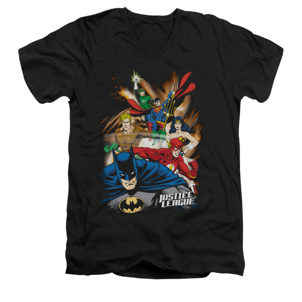 Justice League Of America Starburst Slim Fit T-shirt Front
