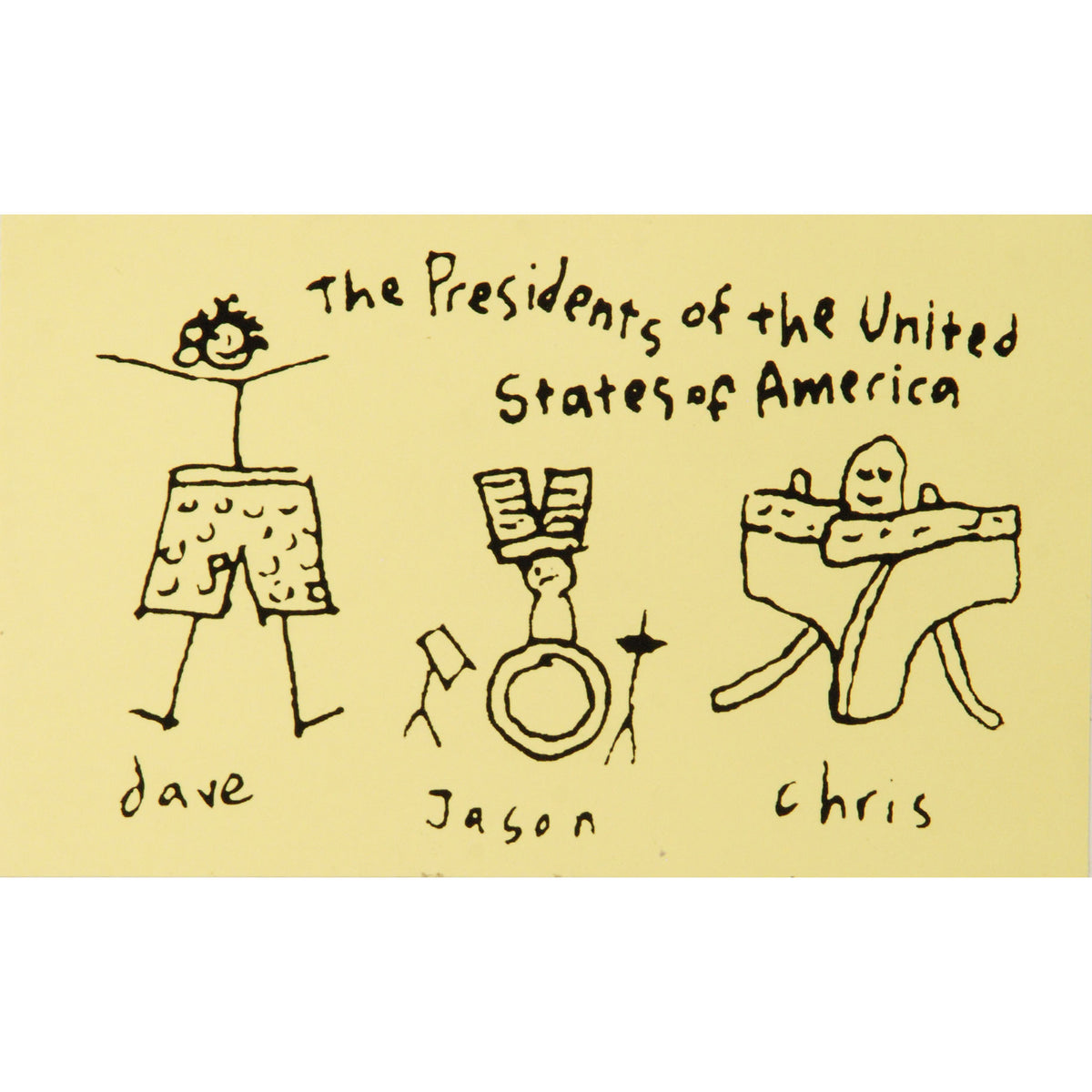 Presidents Of The U.S.A. Bumper Sticker Front
