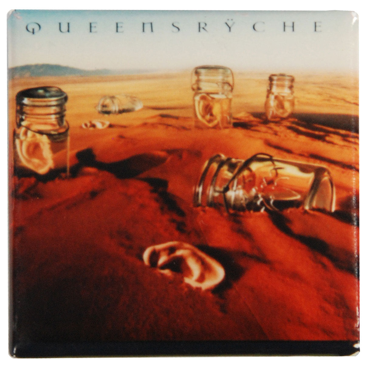 Queensryche Hear Pewter Pin Badge Front