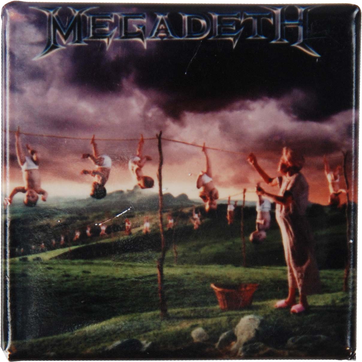 Megadeth Youthanasia Pewter Pin Badge Front
