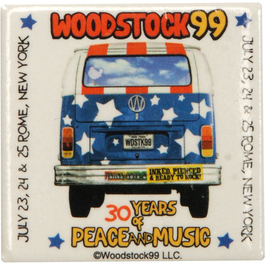 Woodstock 99 Logo Pewter Pin Badge Front