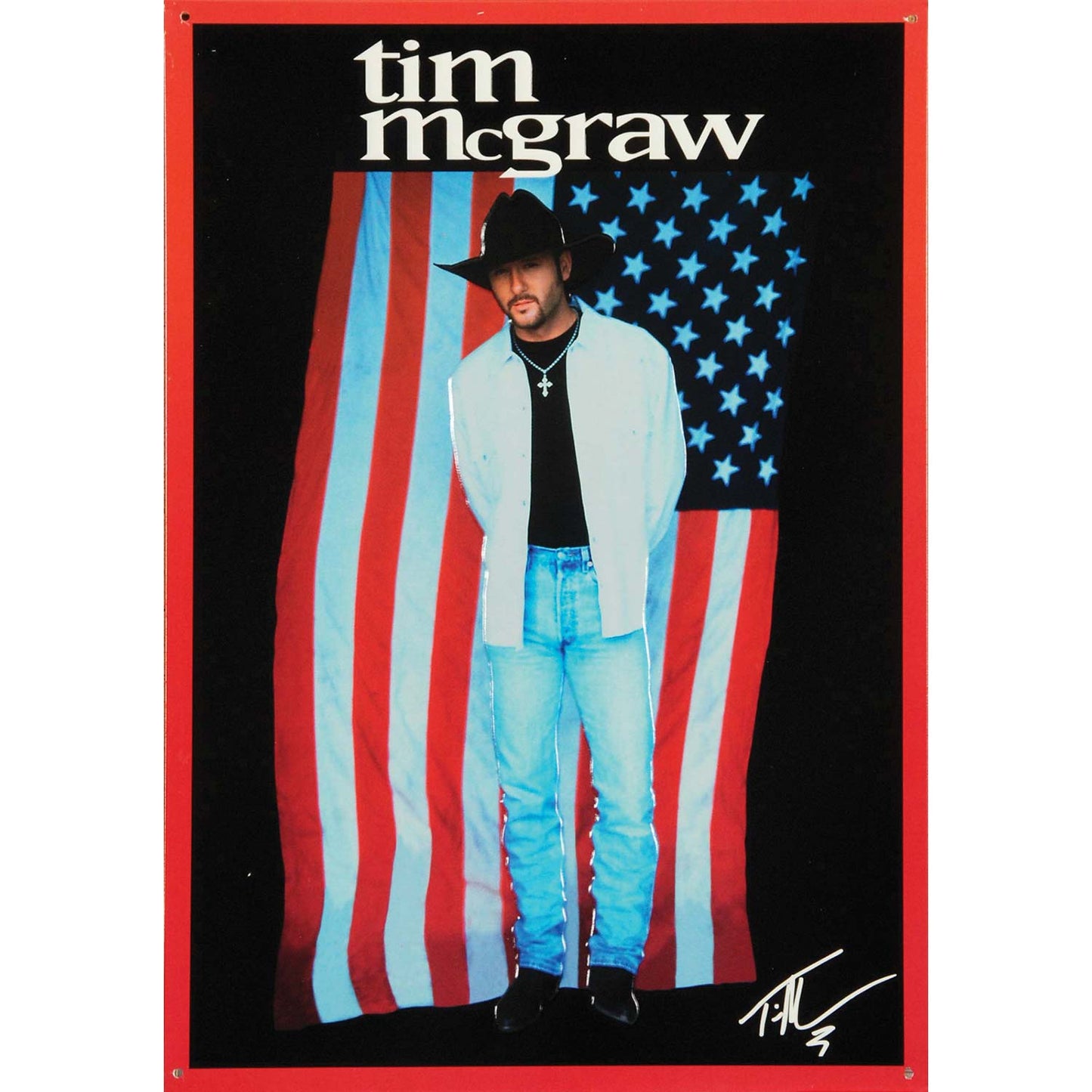 Tim Mcgraw Flag Tin Concert Sign