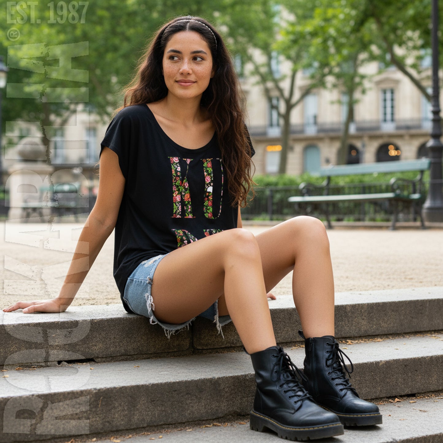 Kurt Cobain Floral Kurt Letters Dolman T Junior Top