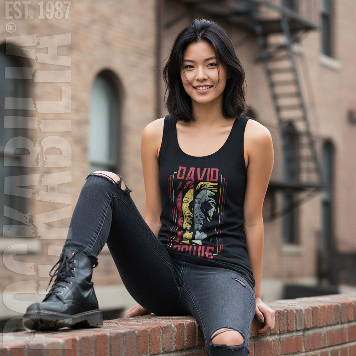 David Bowie Triple Bowie Womens Tank Alt 2