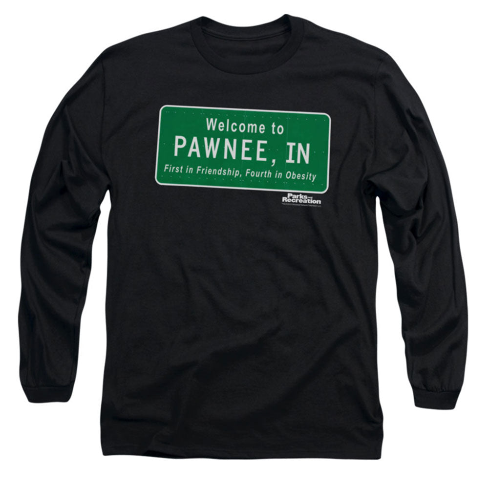 Parks And Recreation Pawnee Sign Long Sleeve Front