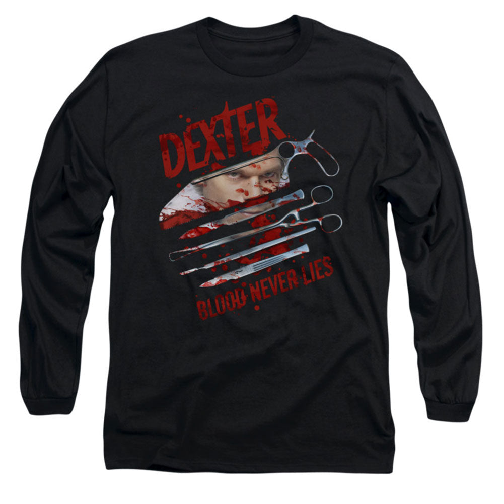 Dexter Blood Never Lies Long Sleeve Front