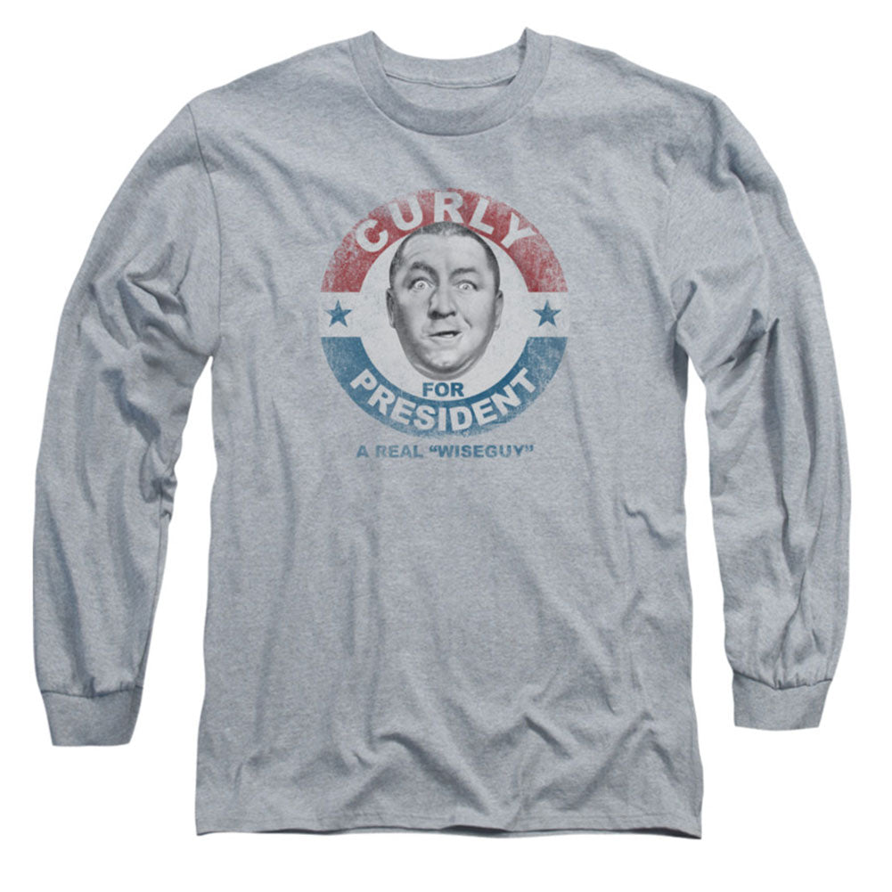 Three Stooges Curly For President Long Sleeve Front