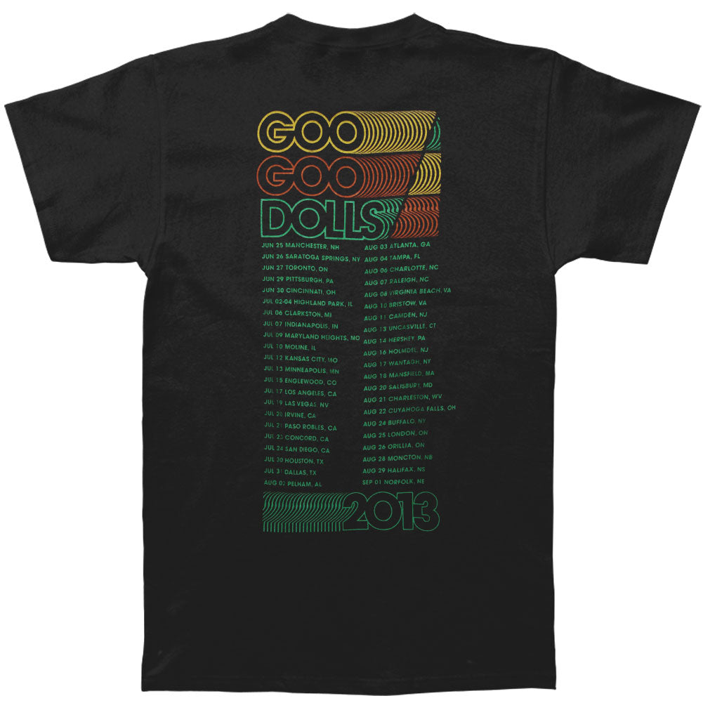 Goo Goo Dolls Repeater 2013 Tour City Info Manchester NH - Norfolk NE Slim Fit T-shirt Back