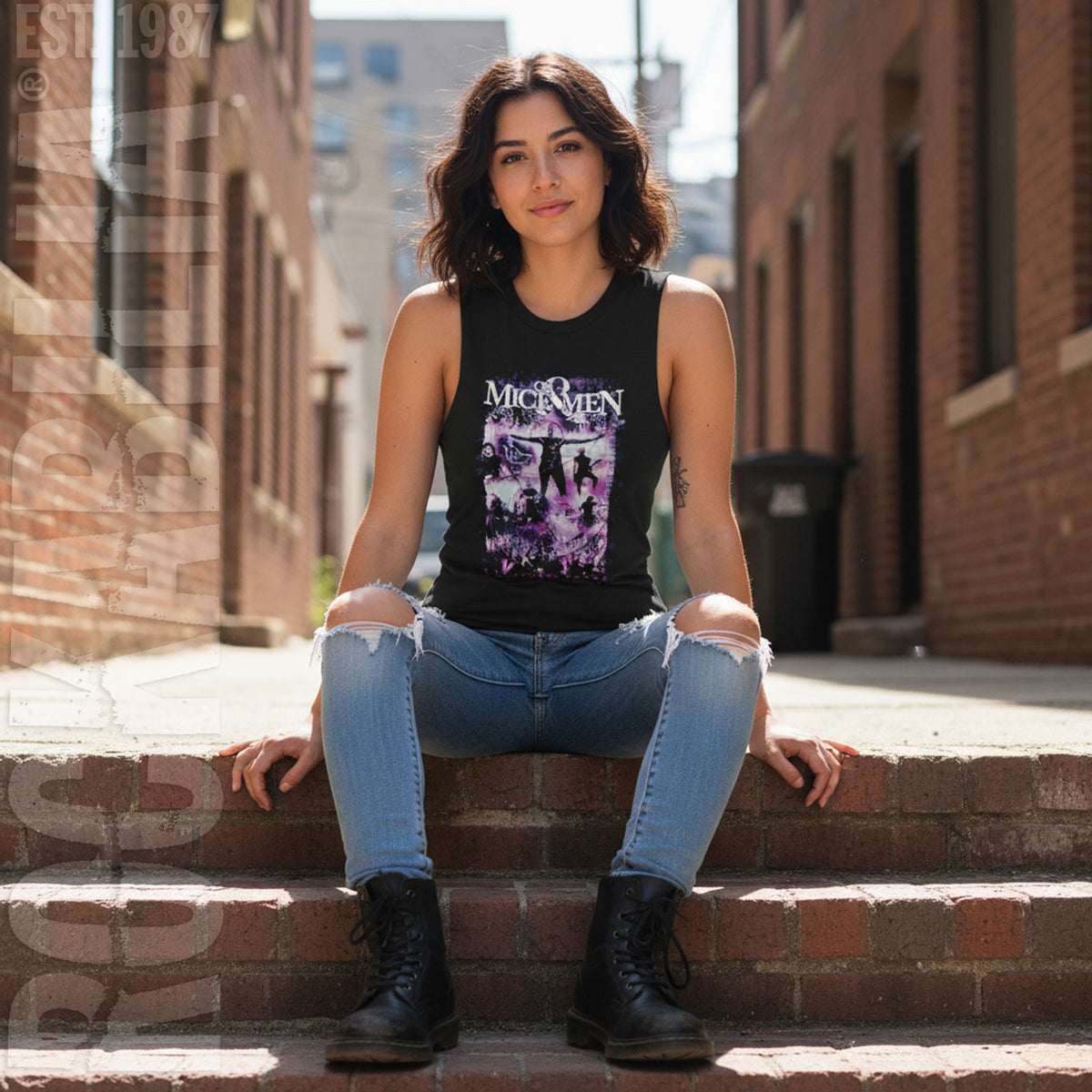 Of Mice & Men Memories Racerback Tank Womens Tank Alt 2
