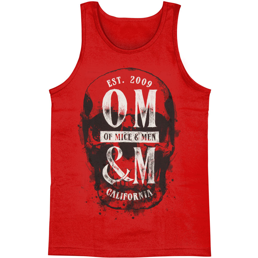 Of Mice & Men Skull Stamp Mens Tank Front