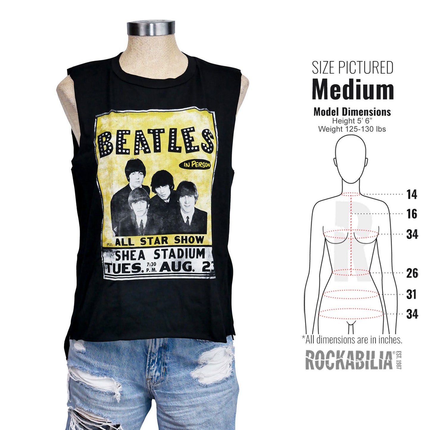 Beatles In Person Sleeveless Junior Top Alt 3