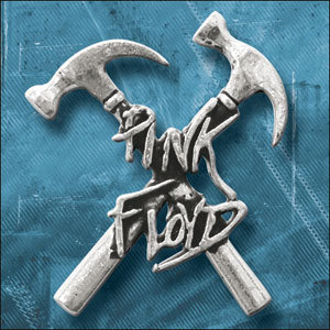 Pink Floyd Logo & Hammers Pewter Pin Badge Front
