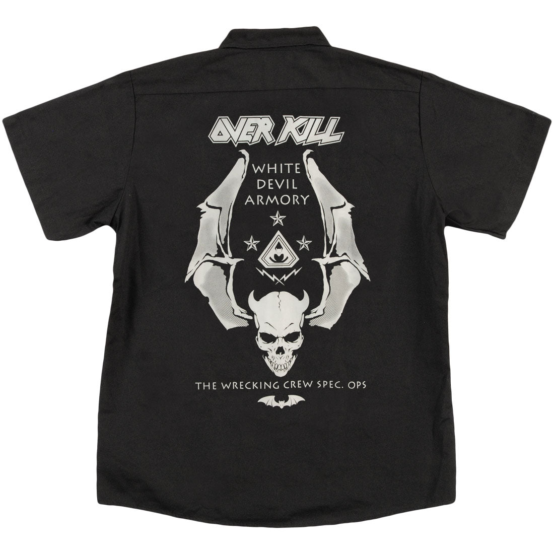 Overkill Logo Badge Skull Work Shirt Back