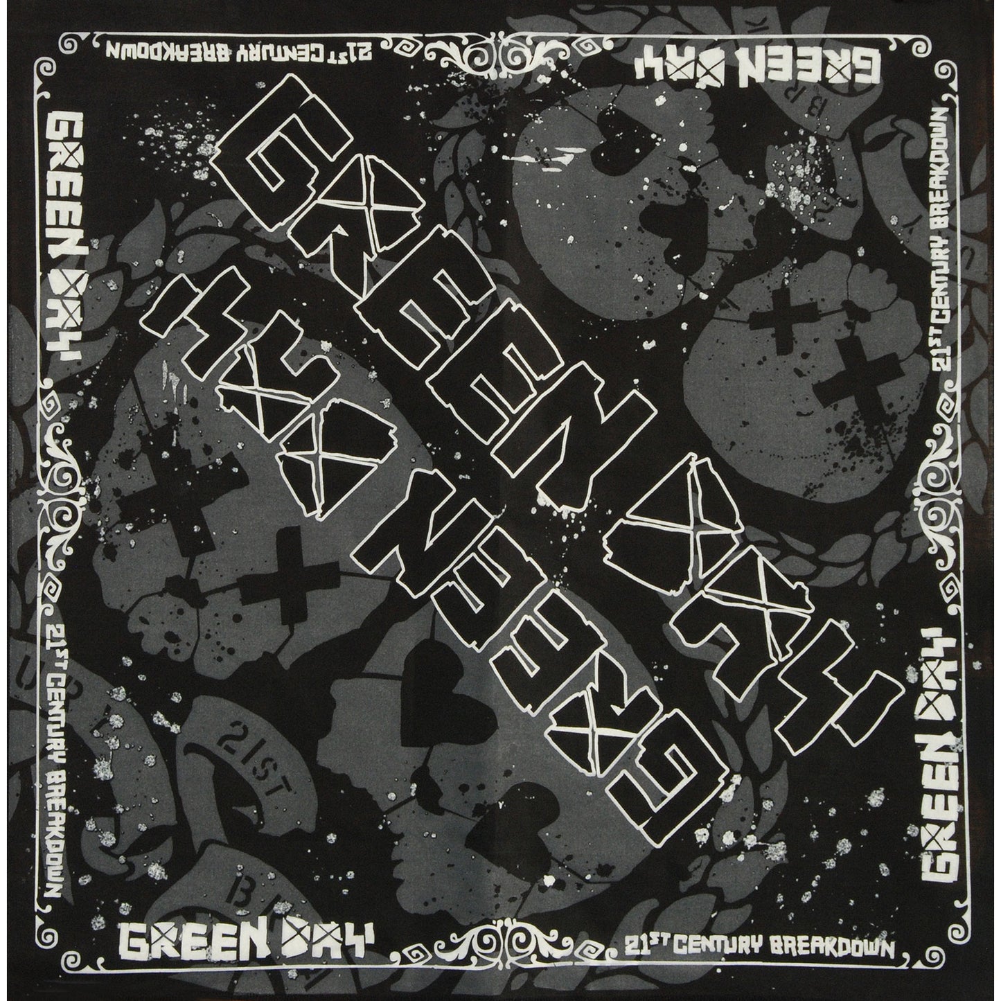 Green Day Skulz Bandana Front