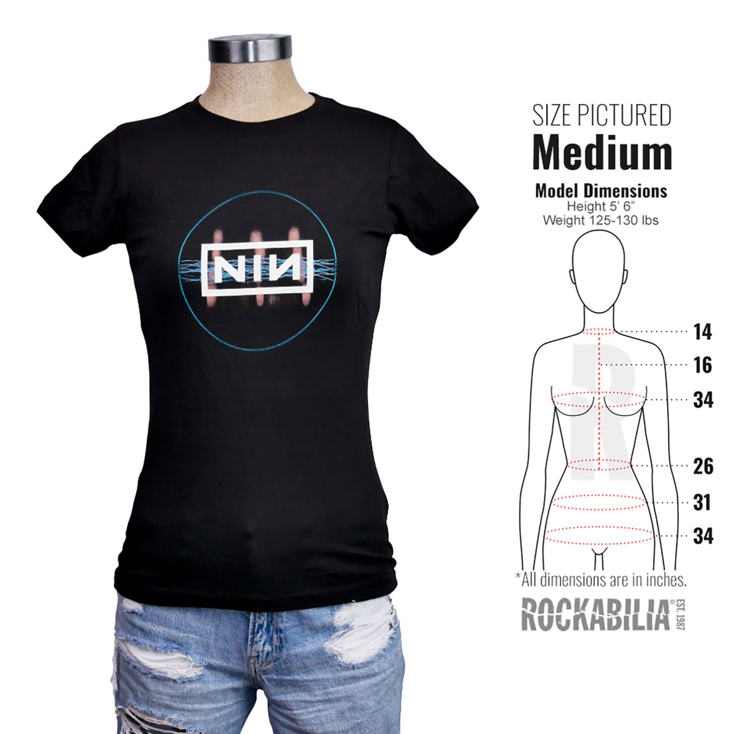 Nine Inch Nails Blurry Teeth Soft Junior Top Alt 3